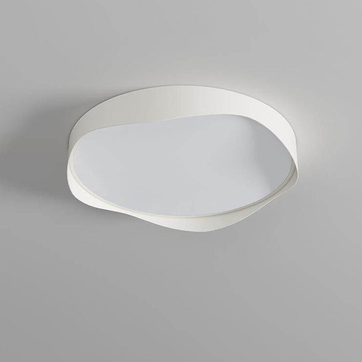 Modern Minimalist Round Curve Border Iron Acrylic LED Flush Mount Ceiling Light for Living Room