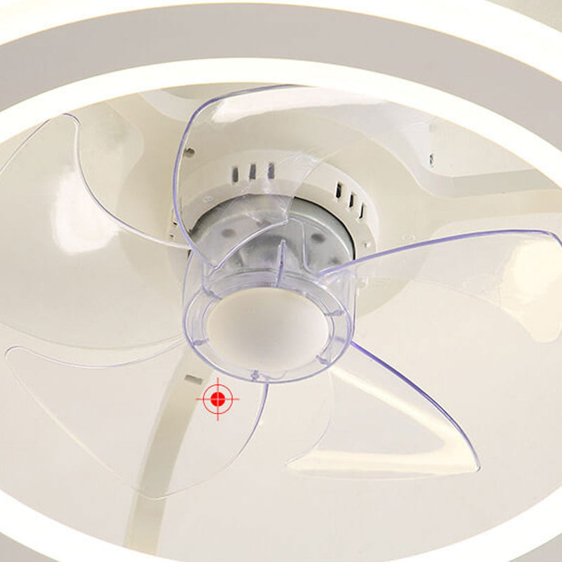 Nordic Creative Round LED Semi-Flush Mount Ceiling Fan Light