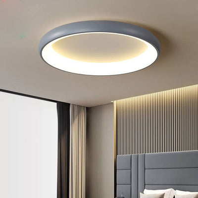 Modern Minimalist Round Aluminum Acrylic LED Flush Mount Ceiling Light