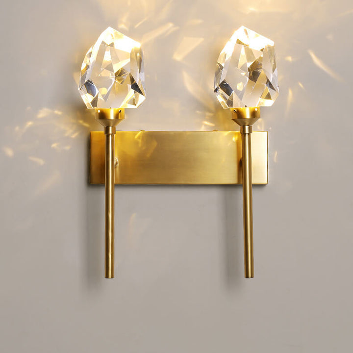 Nordic Creative Vollkupfer Kristall Zepter Design 1/2-Licht LED Wandleuchte 