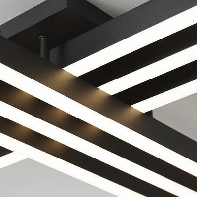 Lumière de plafond LED à montage affleurant en aluminium industriel avec ligne géométrique créative 