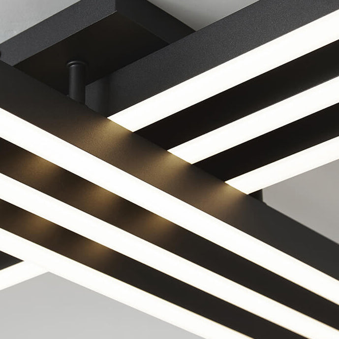 Lumière de plafond LED à montage affleurant en aluminium industriel avec ligne géométrique créative 