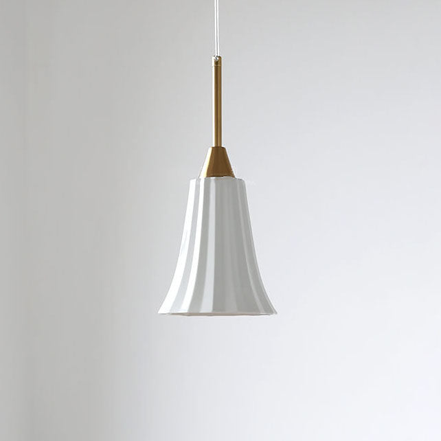 Modern Minimalist Ceramic Texture Bell 1-Light Pendant Light