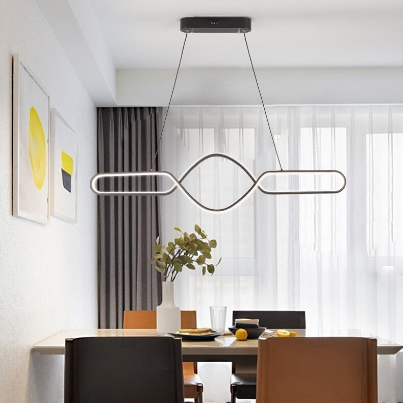 Modern Minimalist Bow Line Island Light LED Chandelier