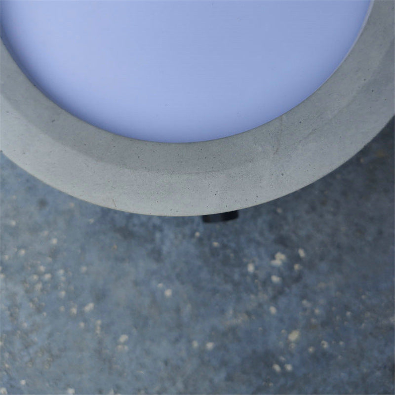 Modern Minimalist Round Cement LED Flush Mount Ceiling Light