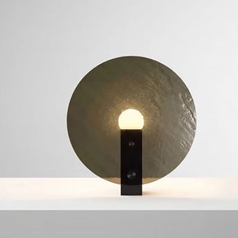 Lampe de table moderne en verre dépoli rond de luxe léger à 1 lumière 
