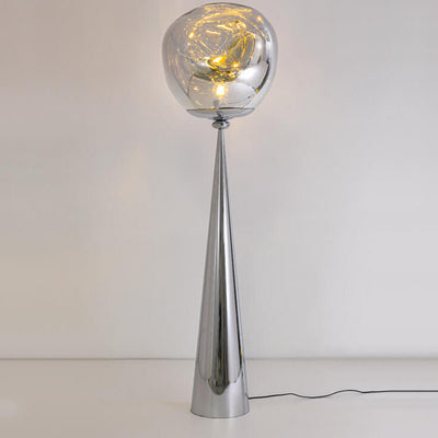 Italian Lava Acrylic Conical Electroplated Iron Base 1-Light Standing Floor Lamp
