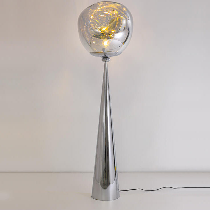 Italian Lava Acrylic Conical Electroplated Iron Base 1-Light Standing Floor Lamp
