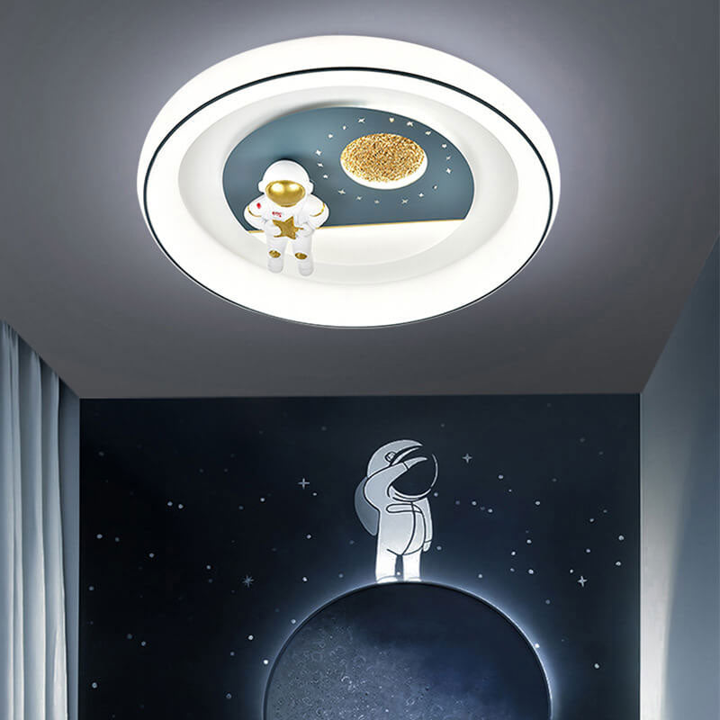 Childlike Eye Protection Cartoon Space Villain LED Flush Mount Light