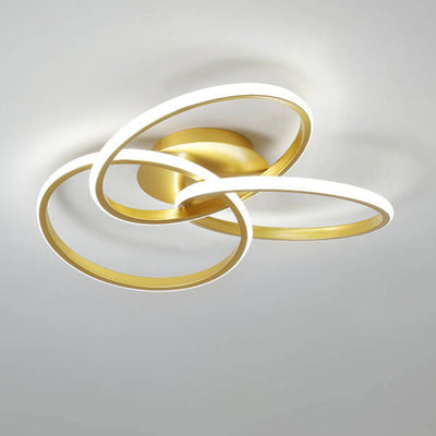 Nordic Light Luxury Ring Staggered Overlap Design LED Flush Mount Light