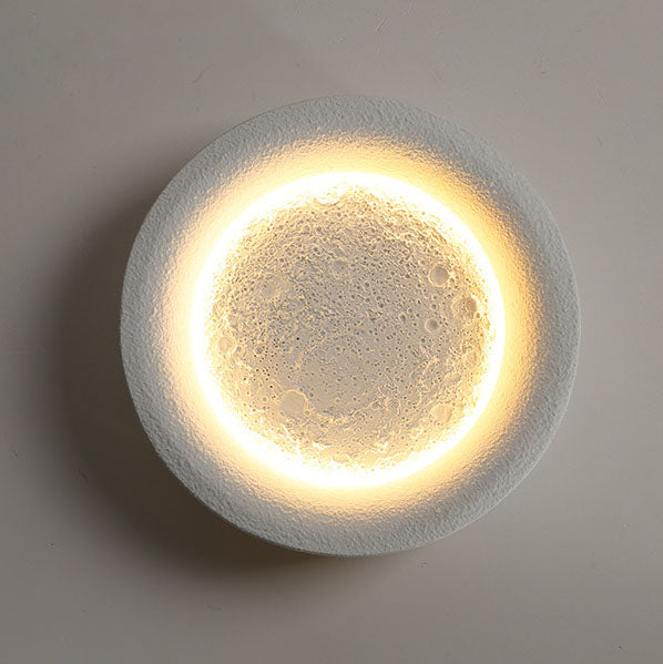 Modern Creative Moon Round Cement LED Wall Sconce Lamp