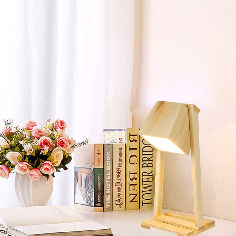 Industrial Creative Original Wooden Robot 1-Light Table Lamp