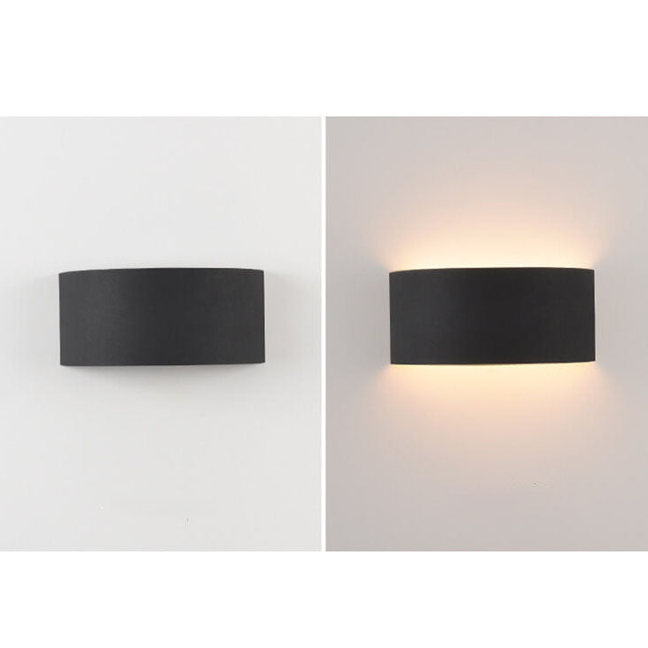 Minimalist Solid Color Iron Half-circle LED Wall Sconce Lamp