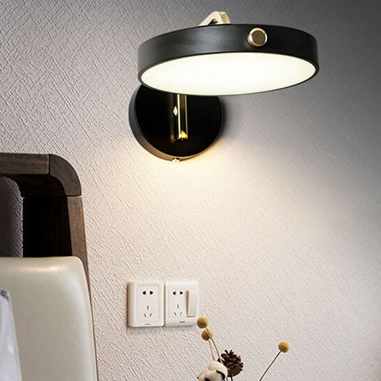 مصباح حائط LED مستدير من الحديد بتصميم الماكرون الحديث 