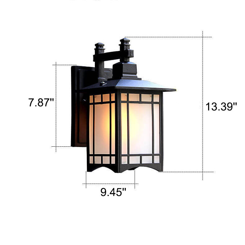 Modern Waterproof Solar Aluminum Chinese Pavilion Shape 1-Light Wall Sconce Lamp