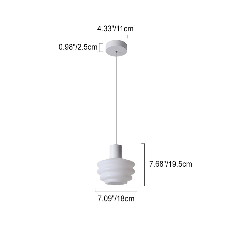 ضوء قلادة LED بلاستيكي دائري متعدد الطبقات من الحديد المدلفن لغرفة النوم بتصميم اسكندنافي معاصر 