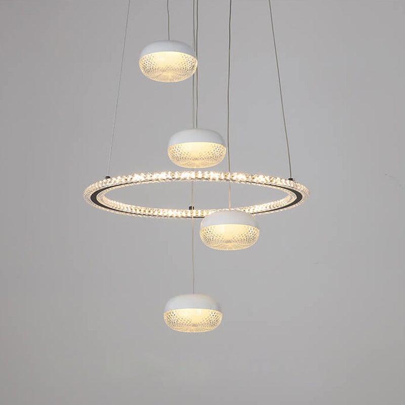 Nordic Minimalist Circle Diamond / Apple Hanging LED Chandelier
