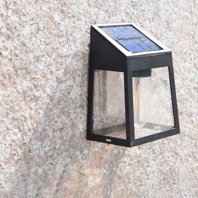 Lampe murale moderne en plastique carré solaire LED extérieure étanche pour jardin paysage 