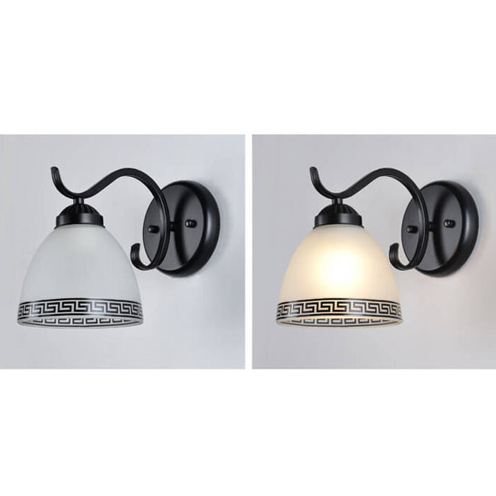 Contemporary Retro Rustic Iron Glass 1-Light Wall Sconce Lamp