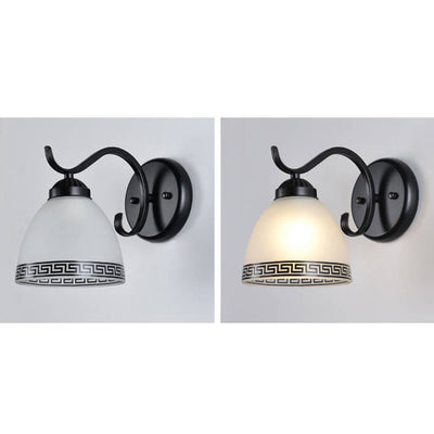 Nordic Retro Rustic Iron Glass 1-Light Wall Sconce Lamp
