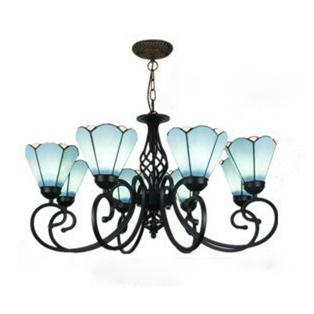 European Creative Tiffany Glass 3/5/6/8 Lights Chandelier