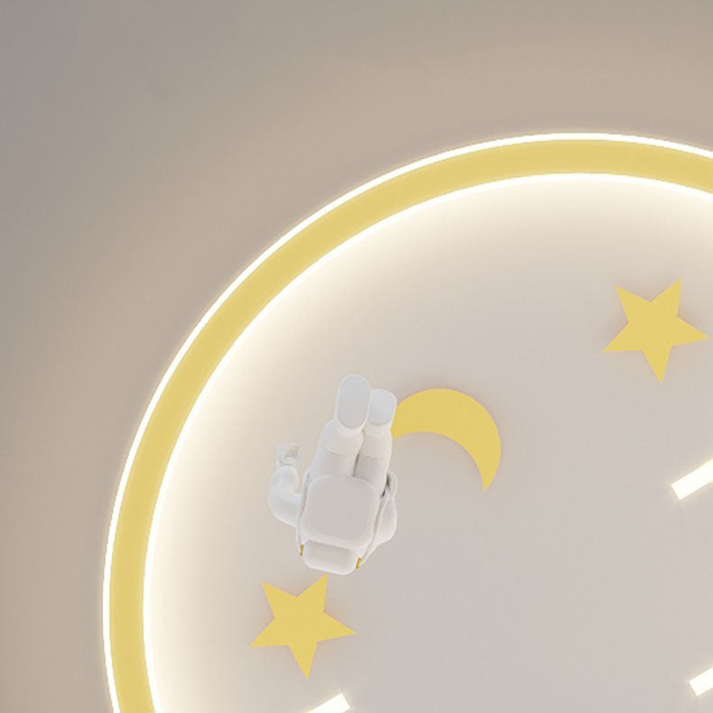 ضوء السقف المثبت للأطفال بمصباح LED بظل دائري أكريليك نجمي إبداعي معاصر لغرفة النوم 