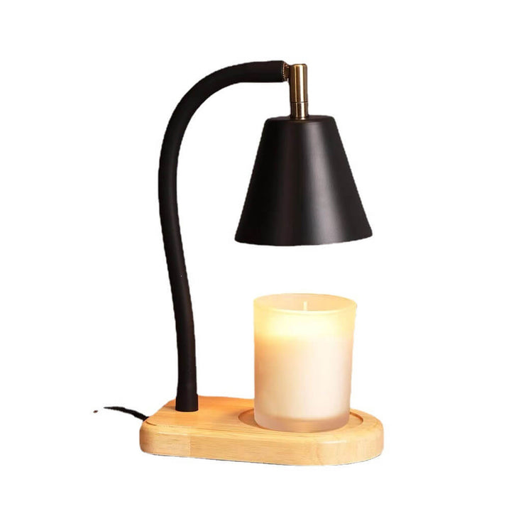 Lampe de Table à Cire Fondante à 1 Lumière avec Base en Bois de Cône Simple Nordique 