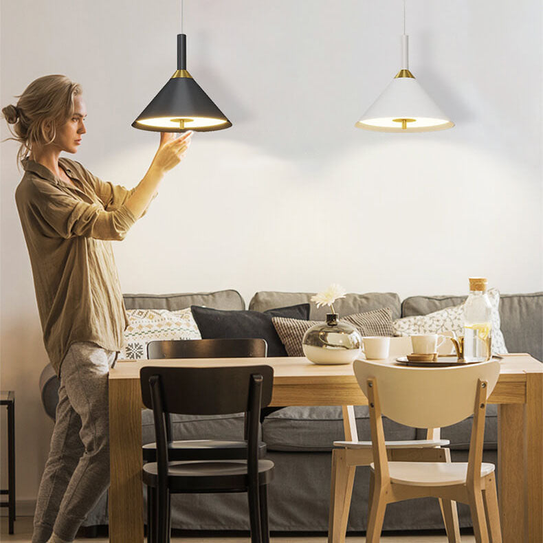 Modern Minimalist Intelligent Touch Lift Iron Acrylic LED Pendant Light