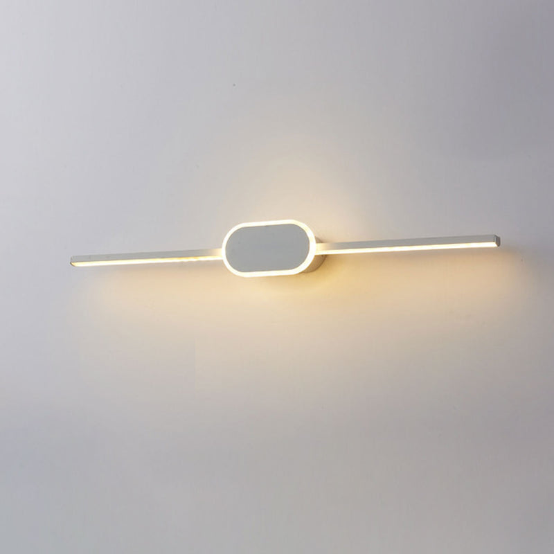 Modern Minimalist Long Strip Oval Base Vanity Light LED Wall Sconce Lamp