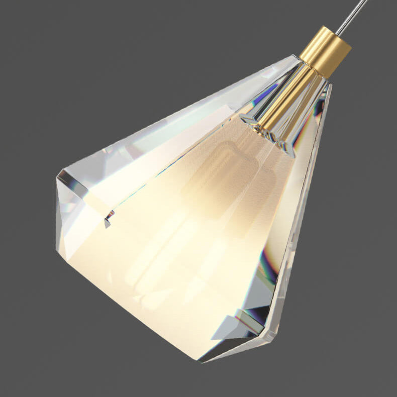 Nordic Full Copper Creative Diamond Design 1-Light Pendant Light