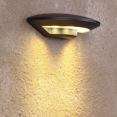 مصباح حائط مقاوم للماء بتصميم عصري ومبدع على شكل صحن طائر مستدير LED للاستخدام الخارجي 