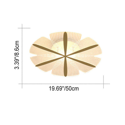 Modern Minimalist Acrylic Petal Round Gold LED Flush Mount Ceiling Light