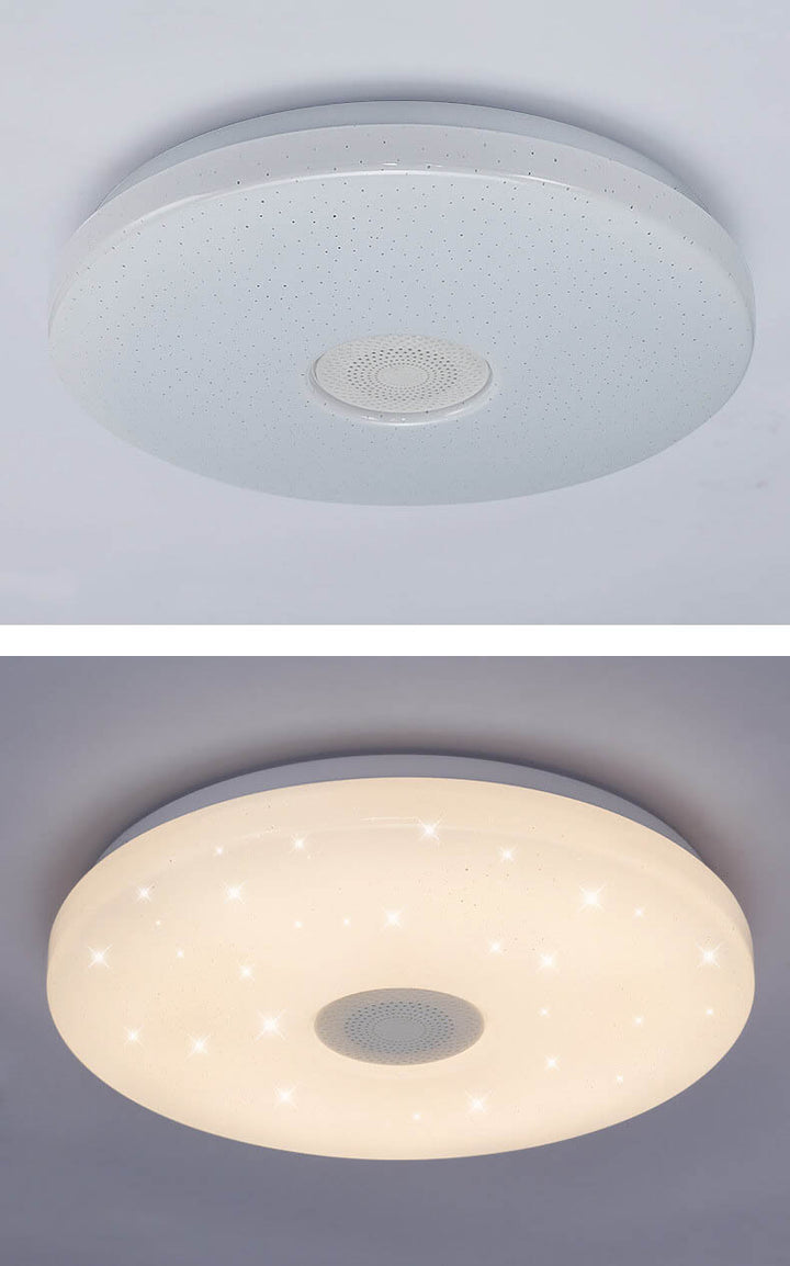 Smart Dimmable LED Remote Control Bluetooth Music Speaker Flush Mount Ceiling Light