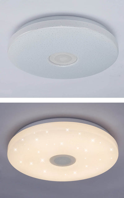 Smart Dimmable LED Remote Control Bluetooth Music Speaker Flush Mount Ceiling Light