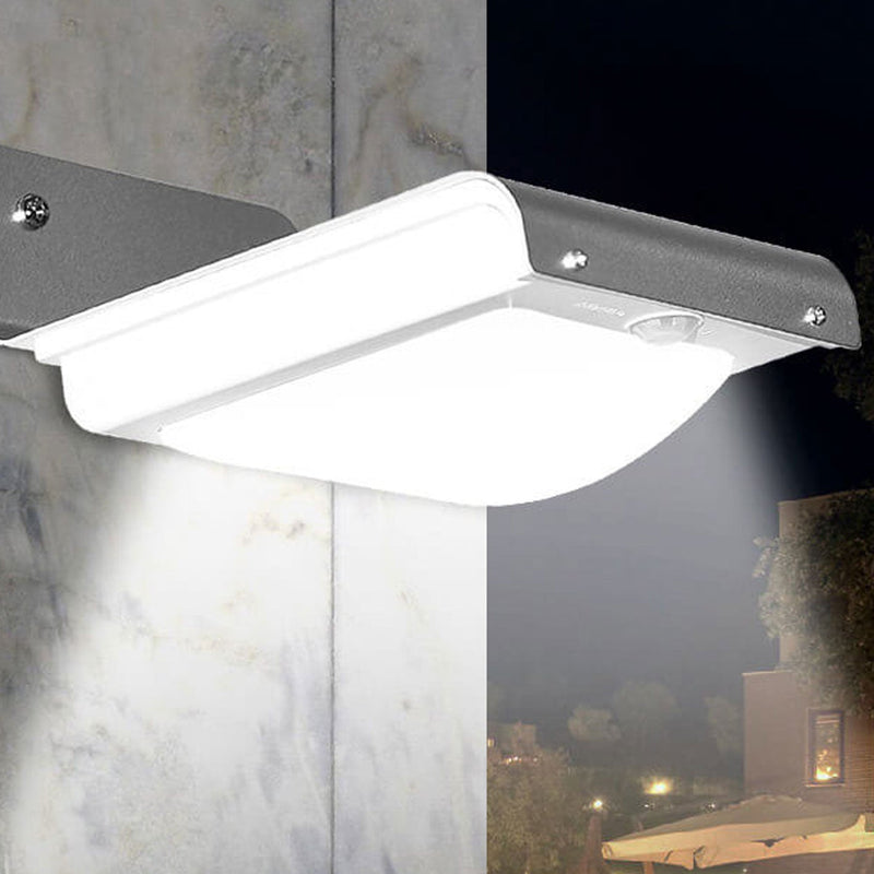 Lampe murale extérieure à LED avec détection de corps rectangulaire ABS solaire 