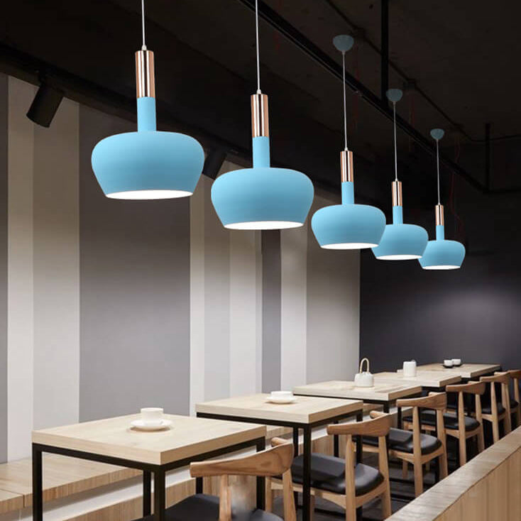 Suspension Luminaire 1 Lumière en Forme de Bouteille en Aluminium Macaron Nordique 