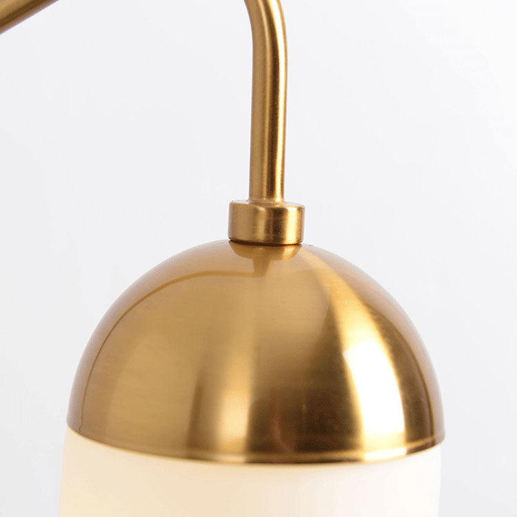 Zeitgenössische nordische Eisen-Glas-Säulen-Wandlampe mit 1 Licht und schwenkbarem Arm, langem Stab, für Wohnzimmer und Schlafzimmer 