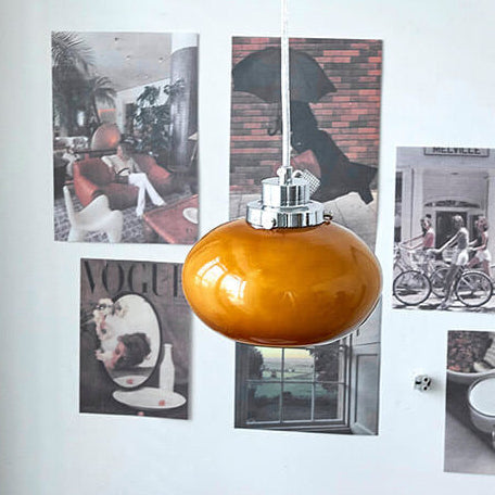 Cúpula de Vidrio Amarillo Nórdico Lámpara Colgante de 1 Luz 