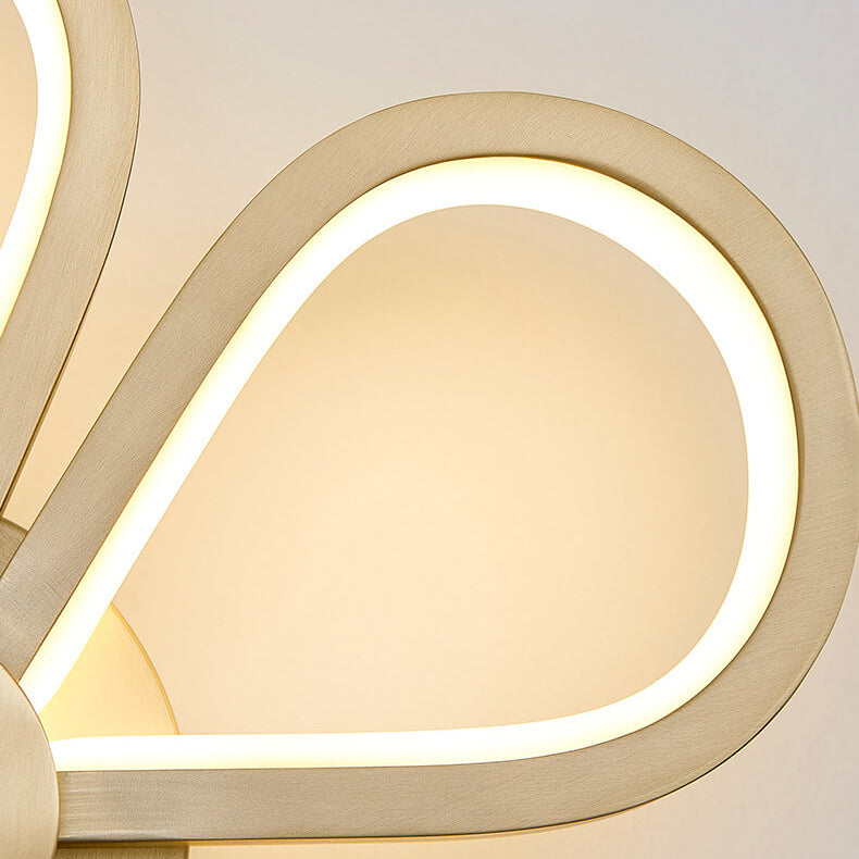 مصباح حائط LED بشكل بتلة من النحاس الفاخر الحديث 