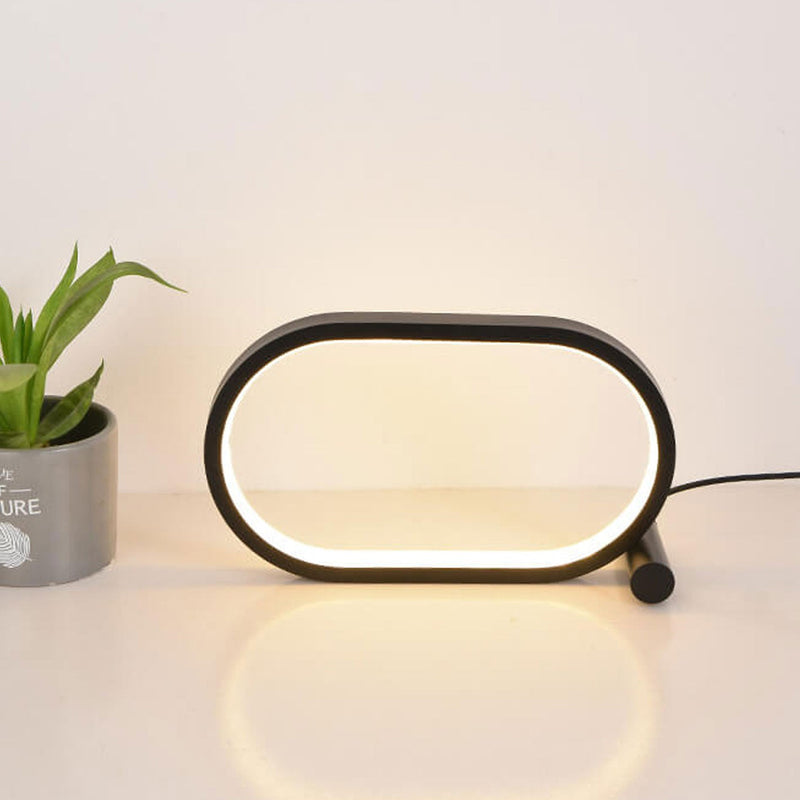 مصباح طاولة LED ليلي بسيط إبداعي بشكل بيضاوي USB 