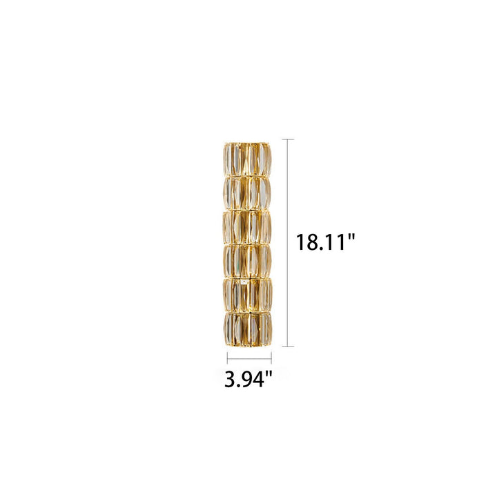 Französische Light-Luxury-Kristallsäulen-Wandlampe mit 4/6/8 Lichtern 