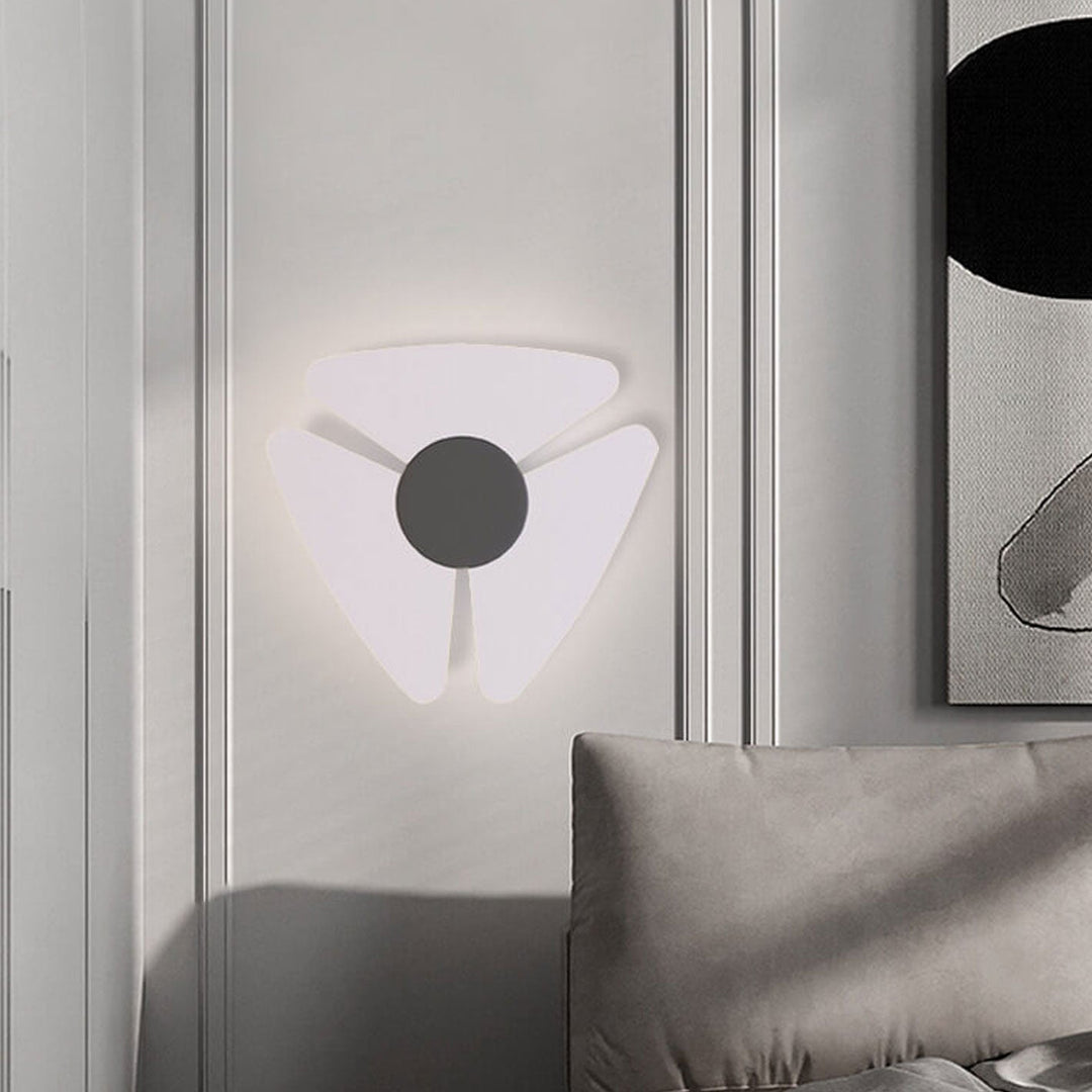 Conception de ventilateur triangulaire créatif nordique Lampe murale LED 