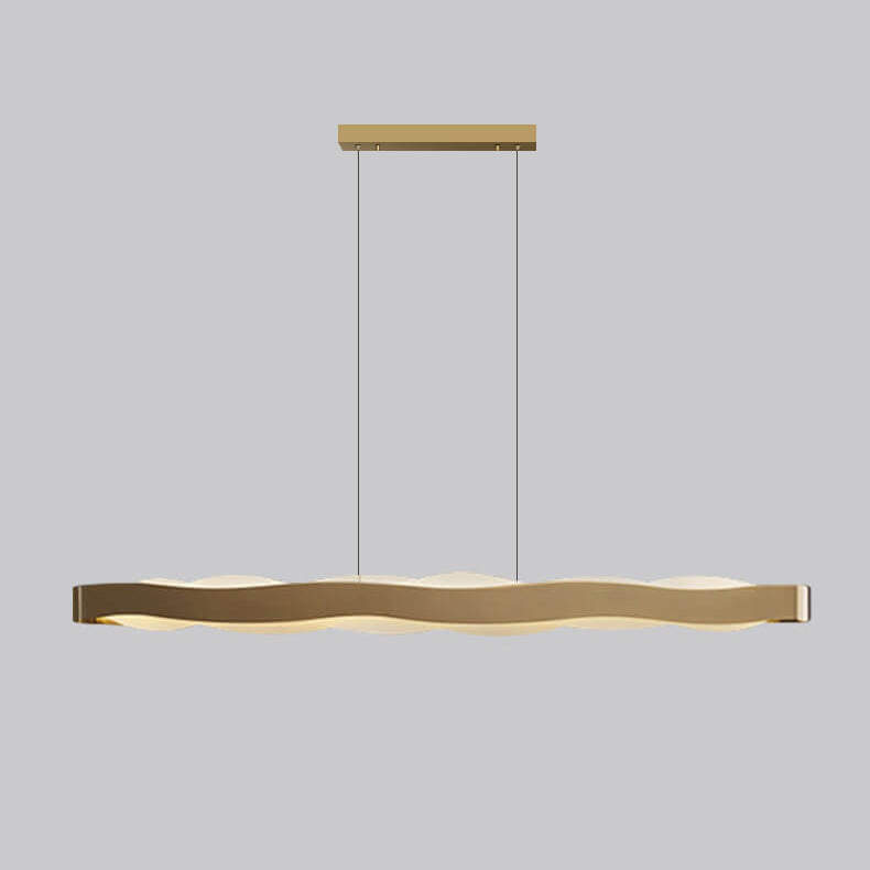 Modern Luxury Stainless Steel Long Bar Acrylic LED Chandelier