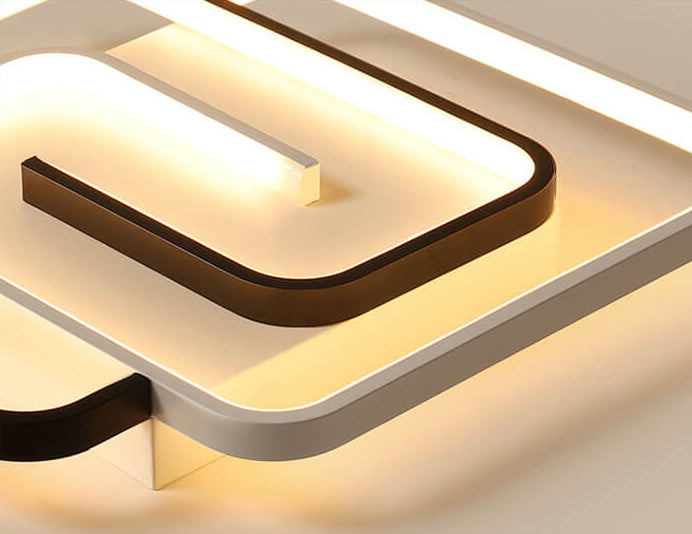 Luz de techo LED semiempotrada de aluminio con anillo cuadrado creativo moderno 