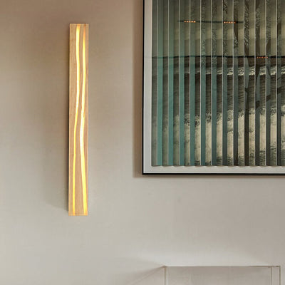 Modern Chinese Long Solid Wood Bar Wall Sconce Lamp