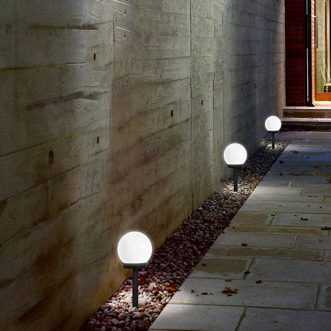 Solar Runde Kugel LED Outdoor Rasen Dekorative Bodenstecker Licht 