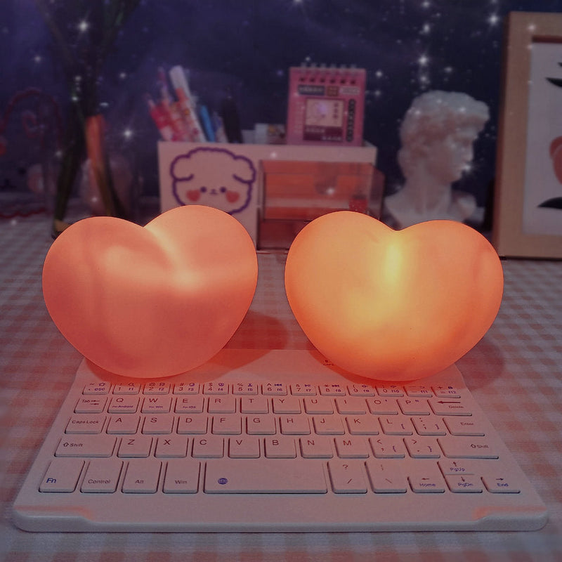 Modern Silicone Creative Heart LED Night Light Table Lamp