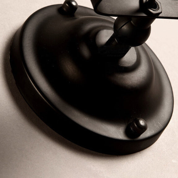 Lampe murale à un feu en fer cylindrique vintage traditionnel pour chambre 