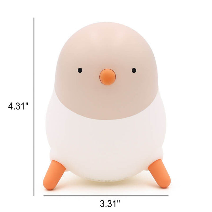 Lampe de table LED avec veilleuse en silicone créative en forme de poussin de dessin animé 