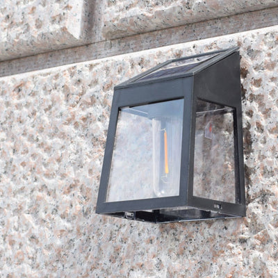 Modern Square Plastic Solar LED Outdoor Waterproof Garden Landscape Wall Sconce Lamp